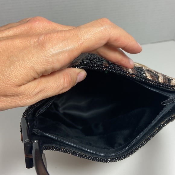 PROUD Mary & Co black neutral beaded satchel bag - Picture 10 of 14